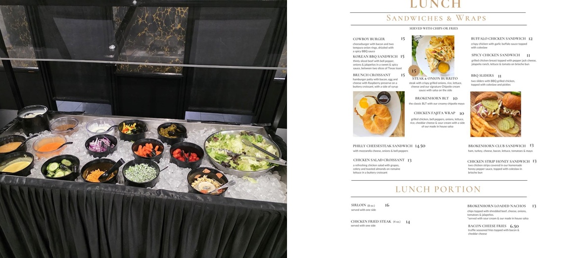 Brokenhorn Steakhouse Menu