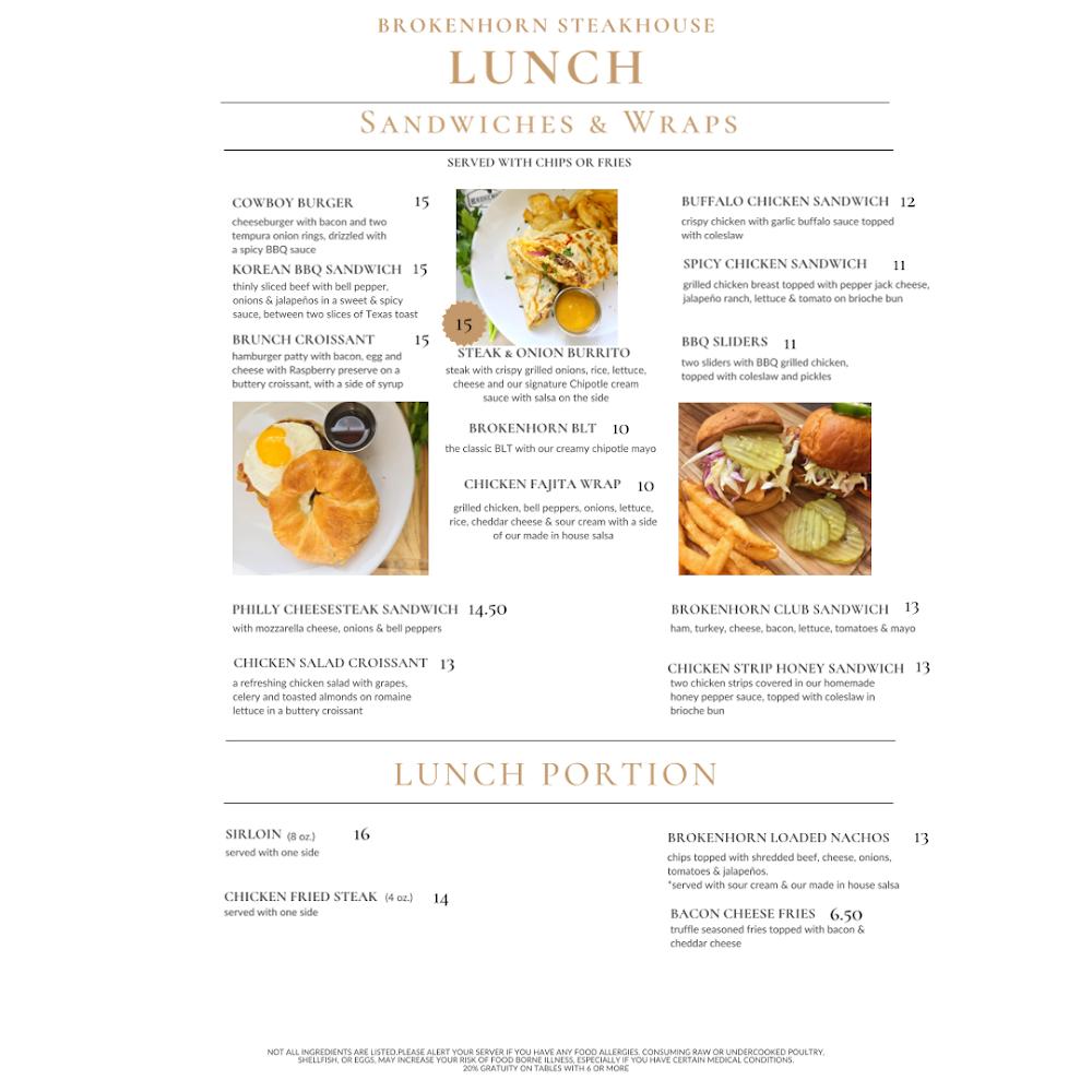 Brokenhorn Steakhouse Menu image 3