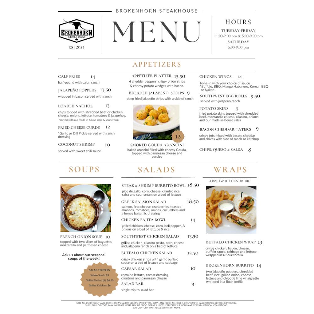 Brokenhorn Steakhouse Menu image 4
